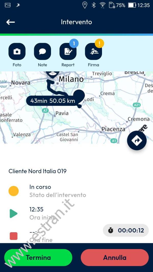 Intervento iniziato